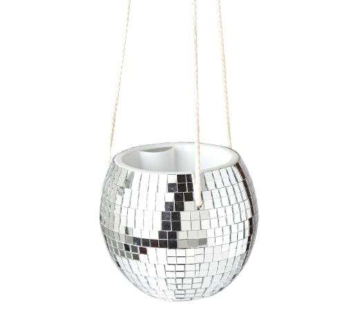 Hanging disco ball planter available at the best plant nursery near me.